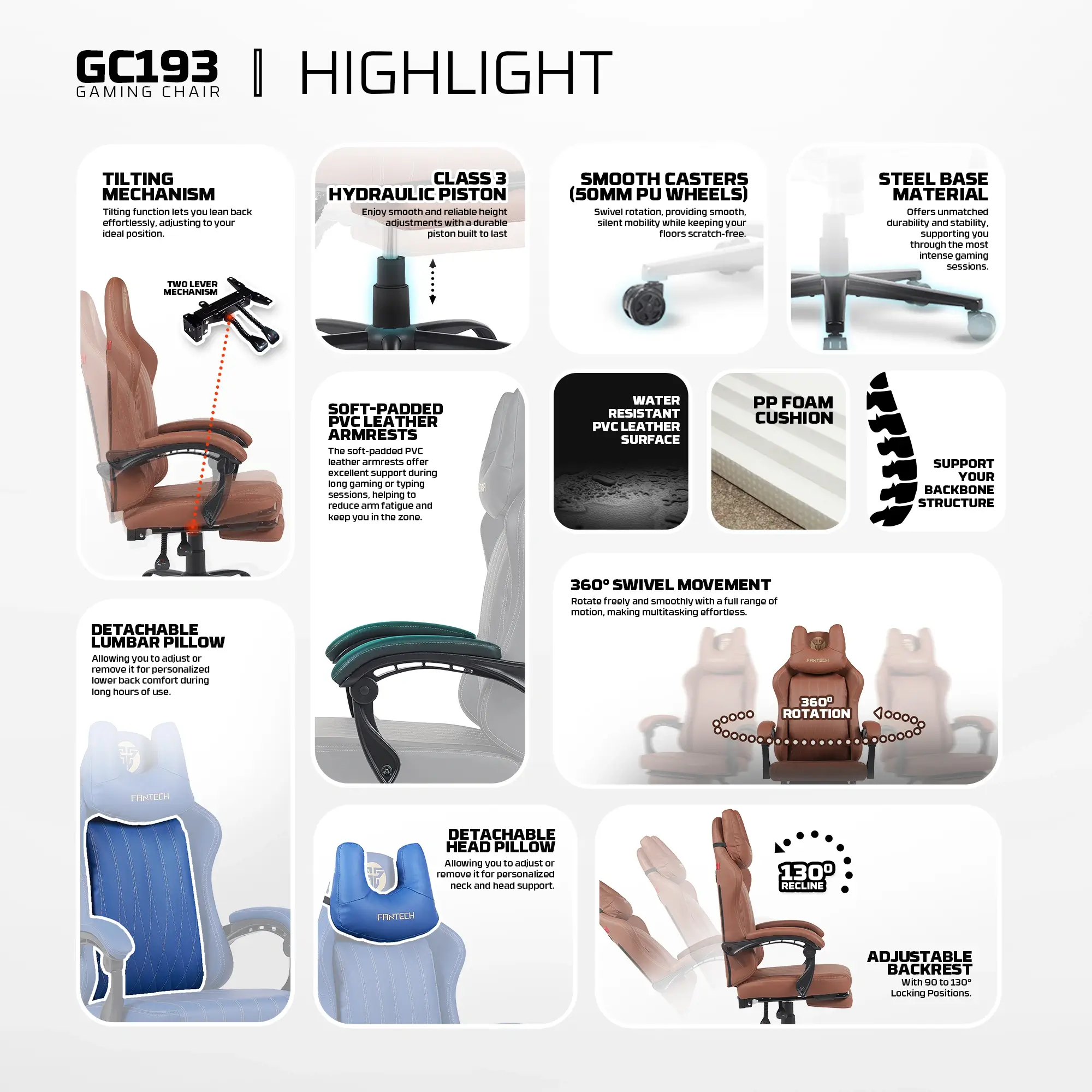 FANTECH GC193 GAMING CHAIR FANTECH GC193 GAMING CHAIR